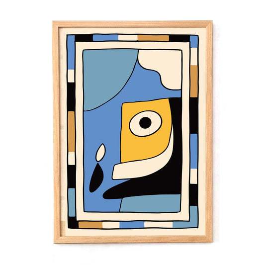 Abstract Face Modern Poster Print