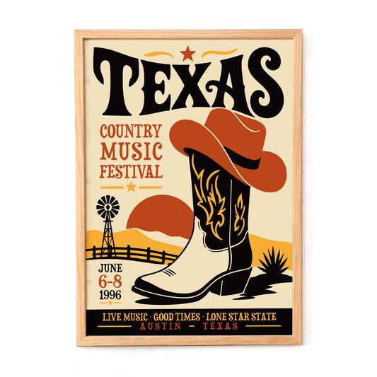 Texas Country Festival Living Room Print