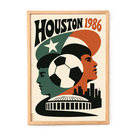 Houston 1986 Soccer Championship Poster