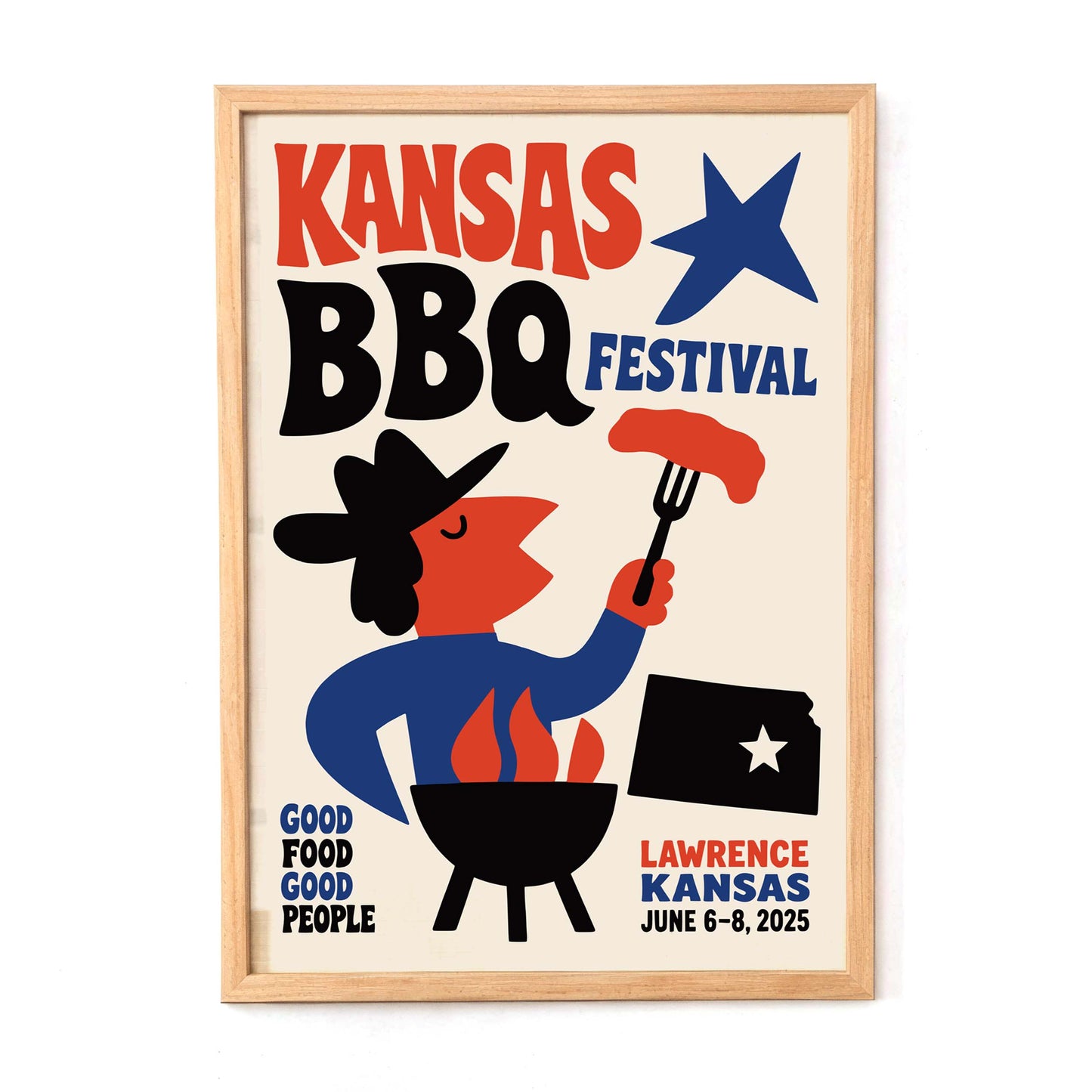 Kansas BBQ Festival Poster Print