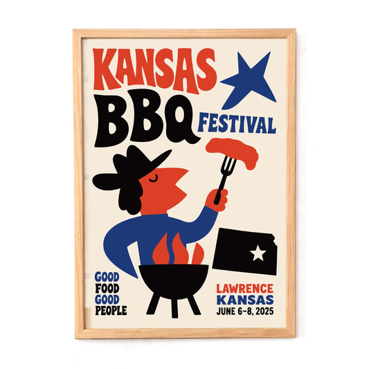 Kansas BBQ Festival Poster Print
