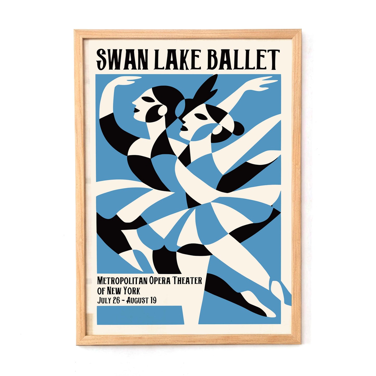 Swan Lake Ballet Blue Poster Art Print