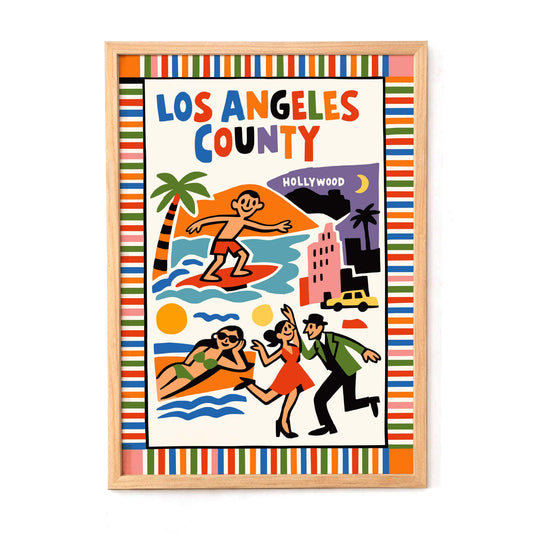 Los Angeles County California Travel Wall Art
