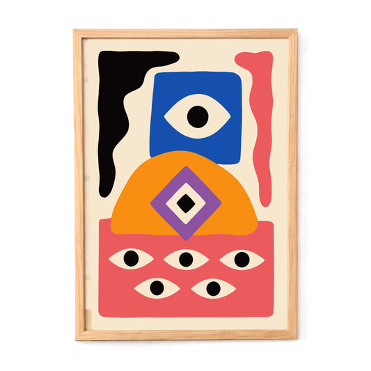 Abstract Eyes Modern Wall Art Poster