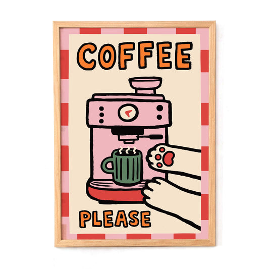Coffee Please Kitchen Poster Print