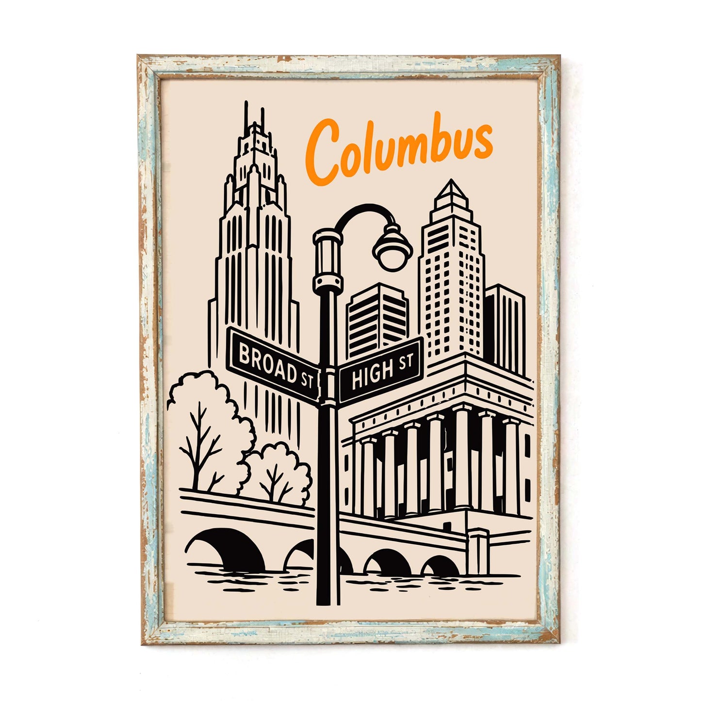 Columbus Ohio Skyline Wall Art