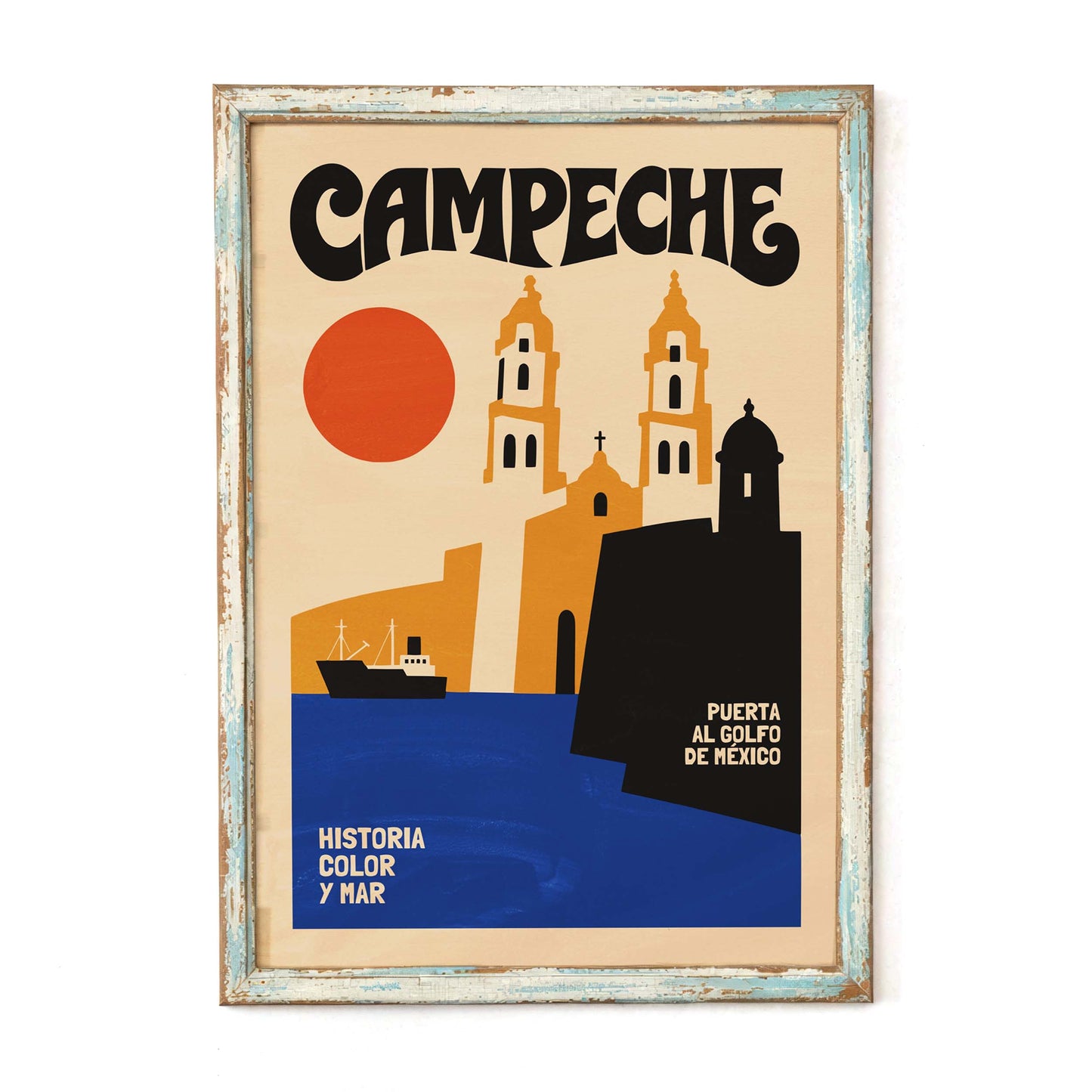 Campeche Mexico Travel Poster