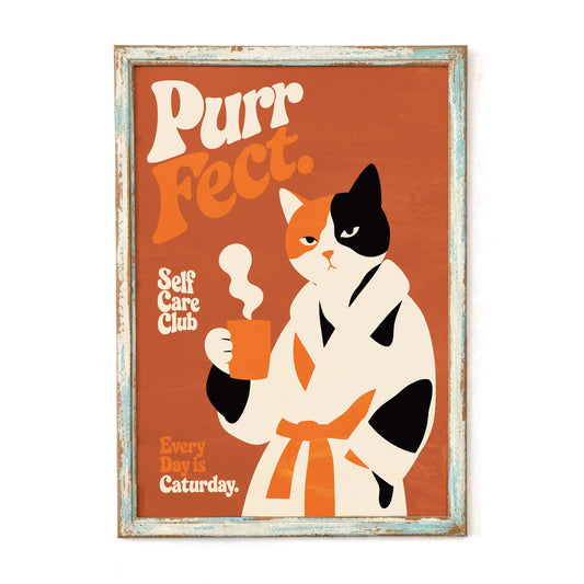 Purrfect Cat Poster For Bathroom