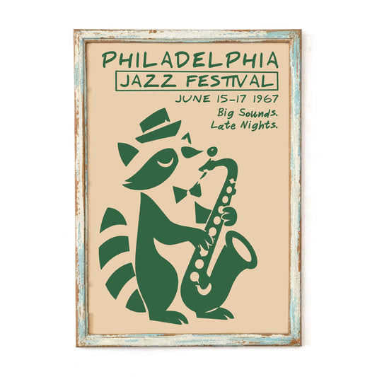 Philadelphia Jazz Festival Raccoon Art Print