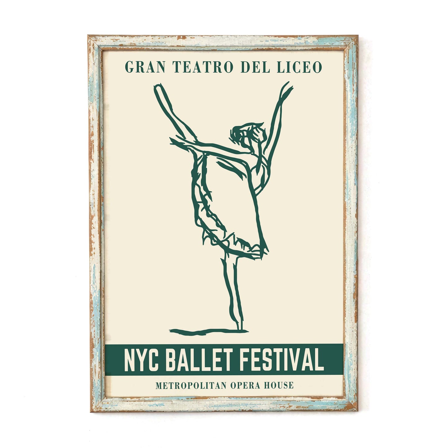 NYC Ballet Festival Line Art Poster Wall Art
