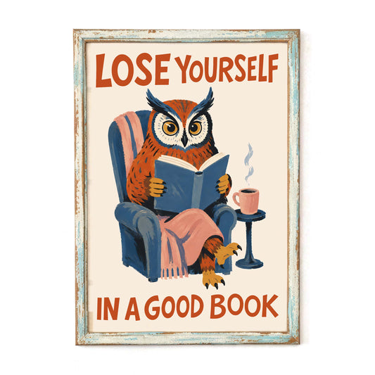 Reading Owl Poster Wall Art