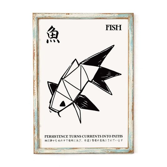 Origami Fish Japanese Poster Print