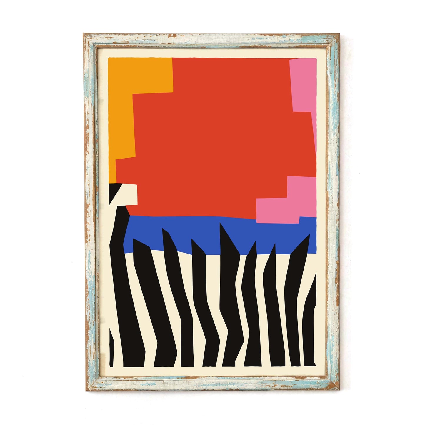 Abstract Zebra Stripe Art Poster