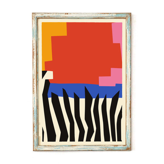Abstract Zebra Stripe Art Poster