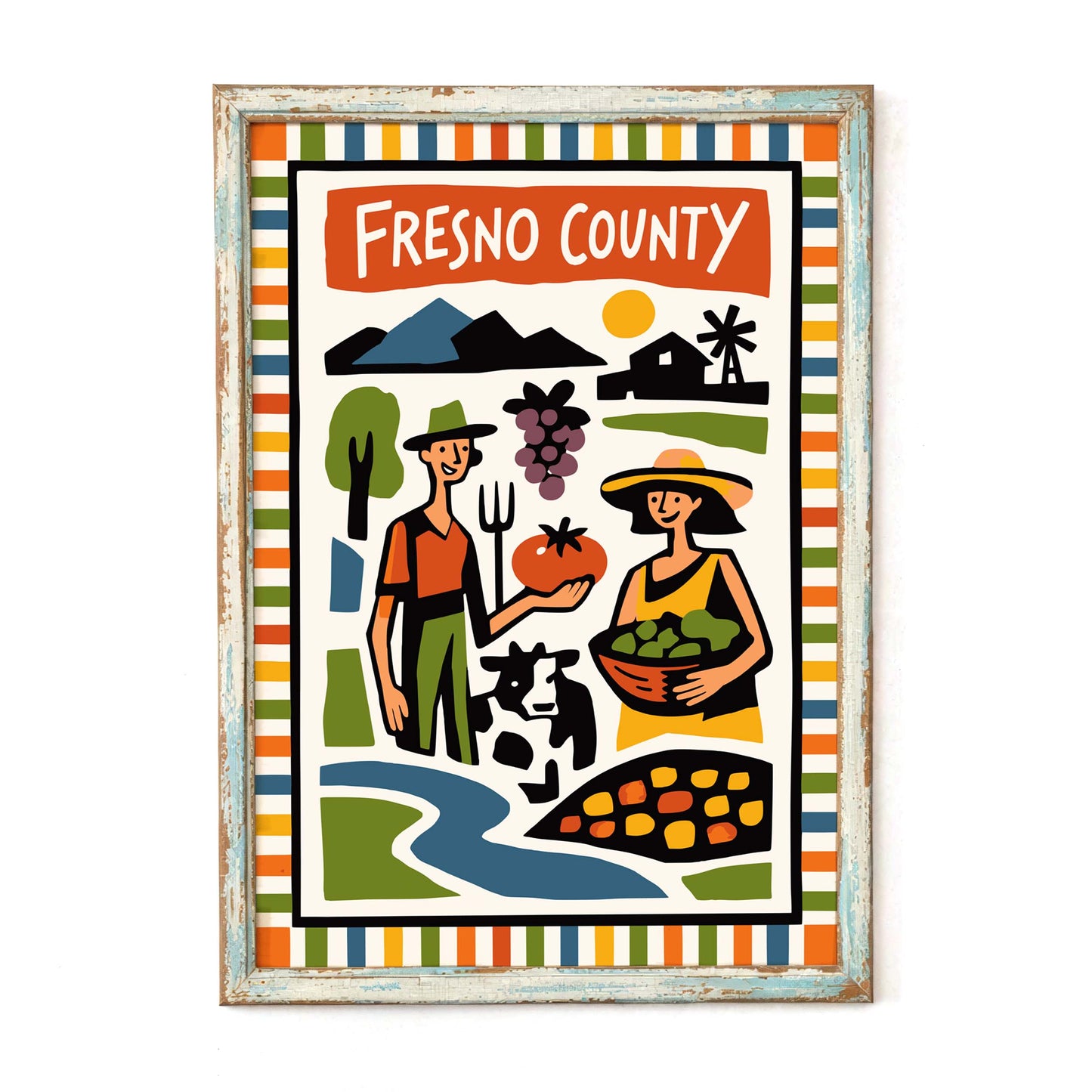 Fresno County Farm Poster Print