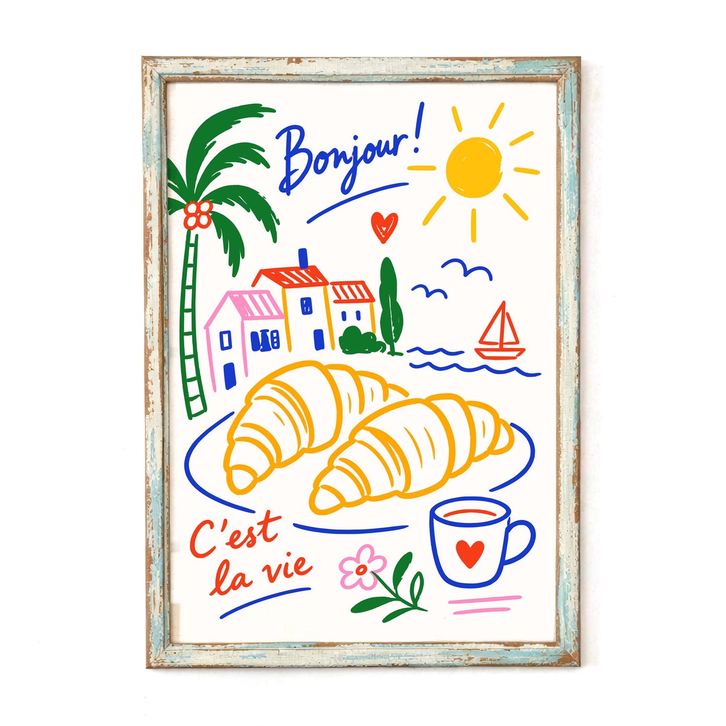 French Croissant Breakfast Poster Print