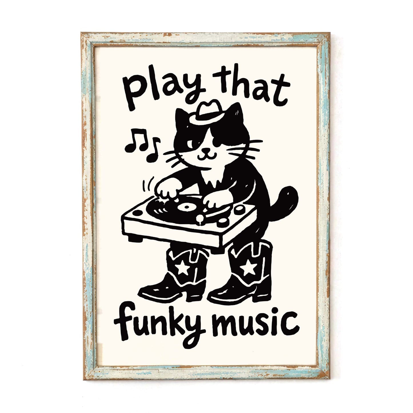 Play That Funky Music DJ Cat Poster