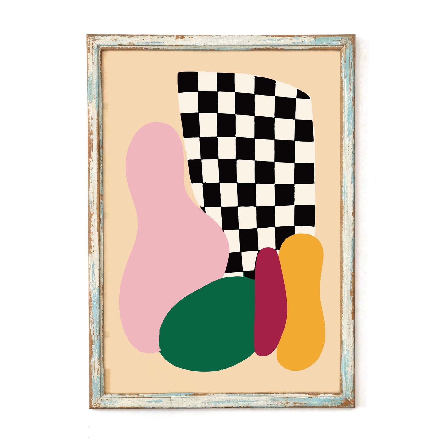 Abstract Checkerboard Wall Print