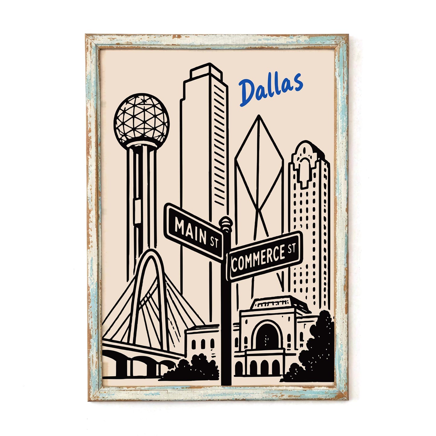 Dallas Texas Skyline Poster Print