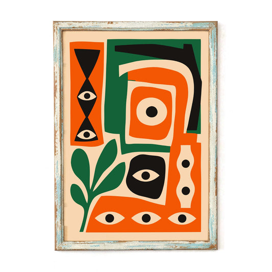 Abstract Eyes Living Room Wall Art
