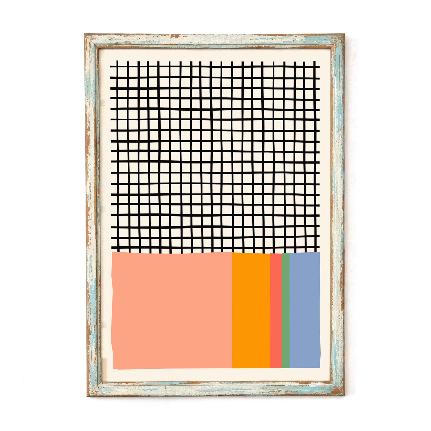Abstract Grid And Color Blocks Poster