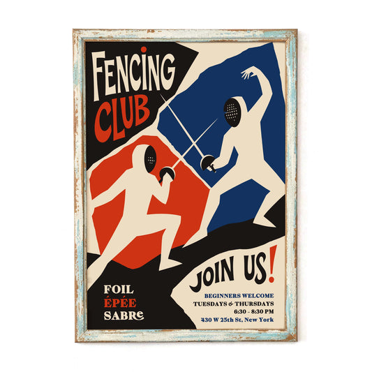 Fencing Club Gym Wall Art
