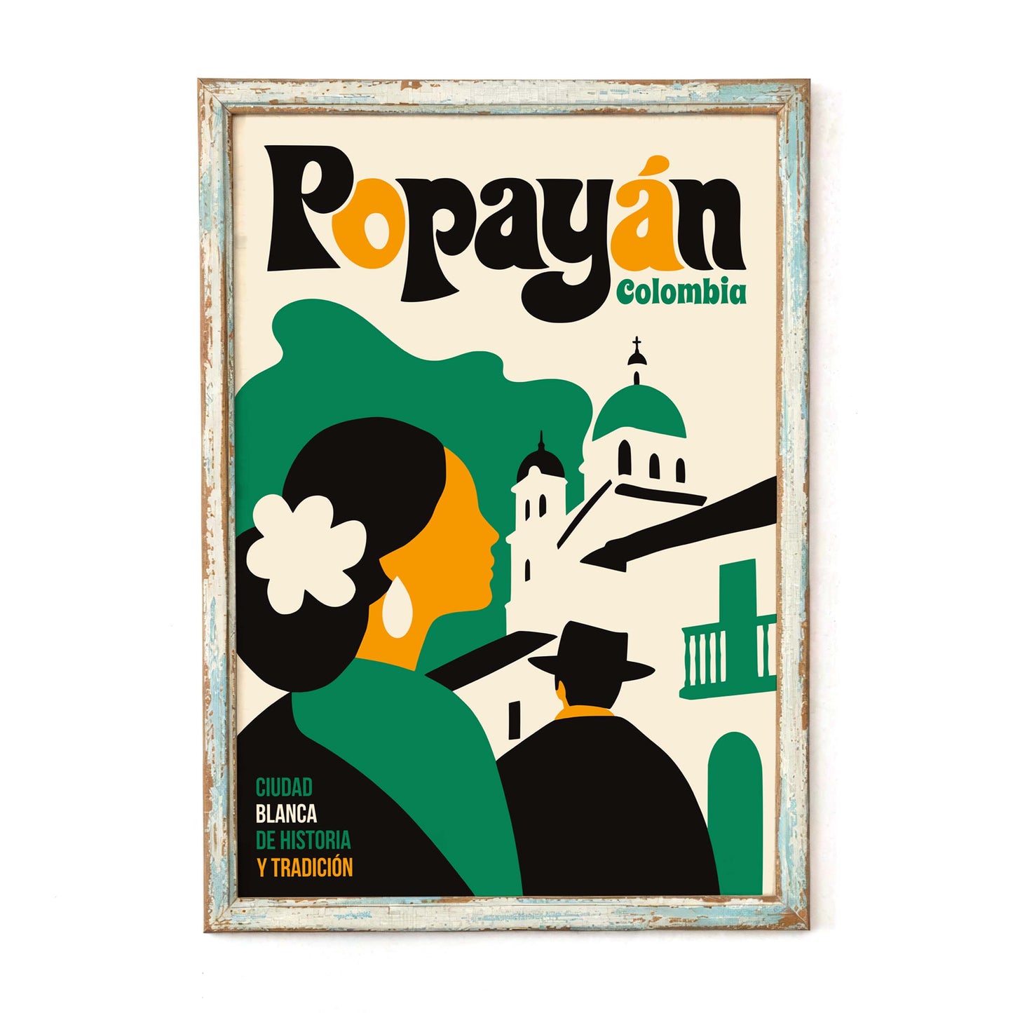 Popayan Colombia Travel Poster For Living Room