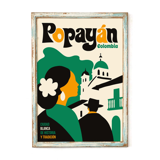 Popayan Colombia Travel Poster For Living Room