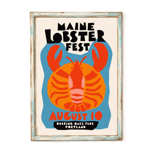 Maine Lobster Fest Print Kitchen Dining