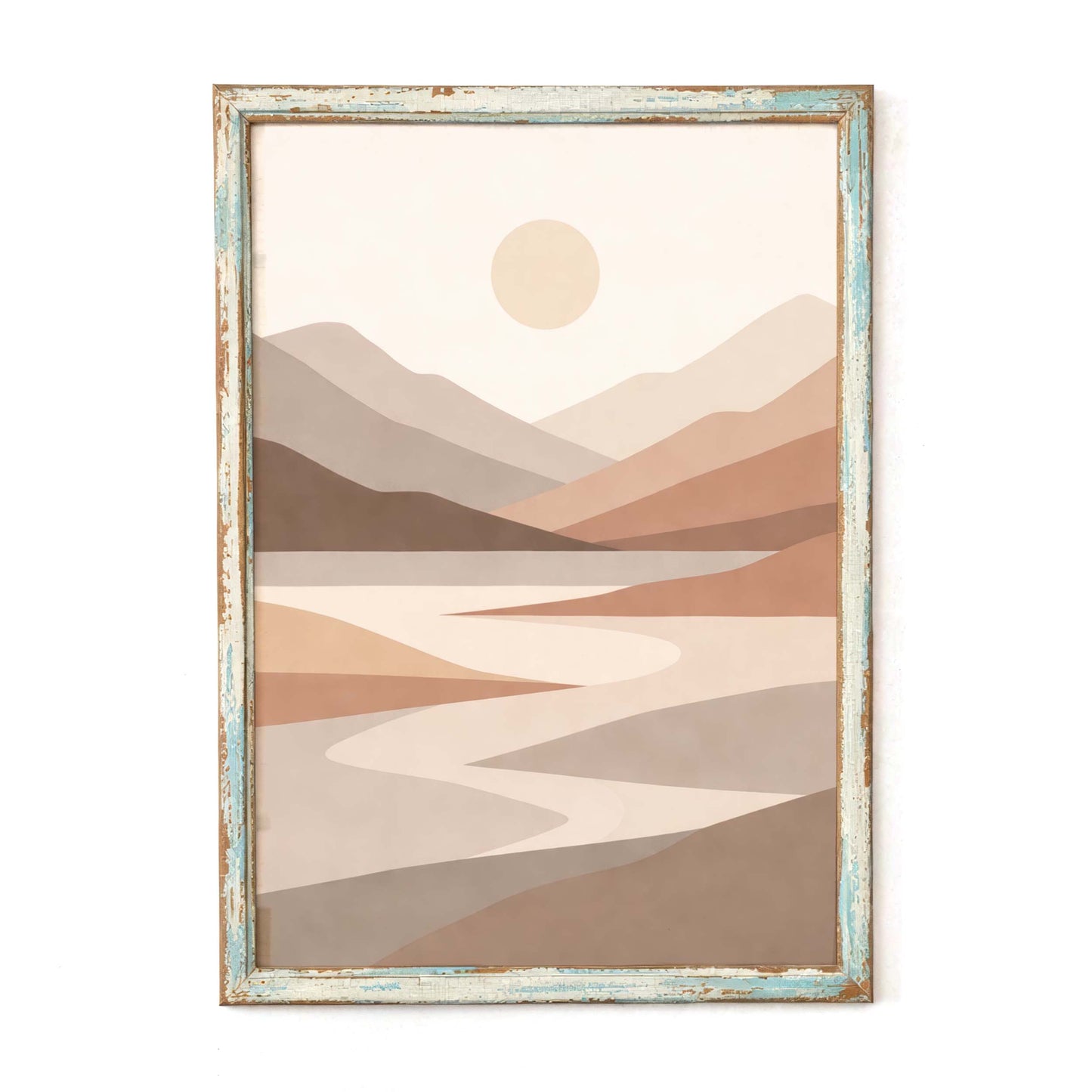 Abstract Desert Mountain Landscape Wall Art