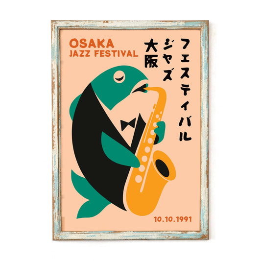 Osaka Fish Japanese Poster For Kitchen