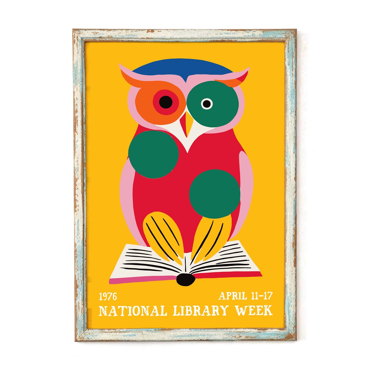 Colorful Owl Library Poster Print