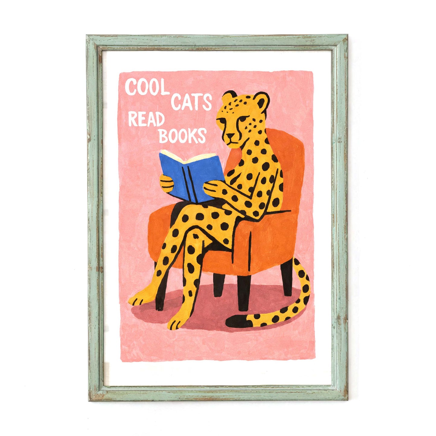 Cool Cats Read Books Illustration Print