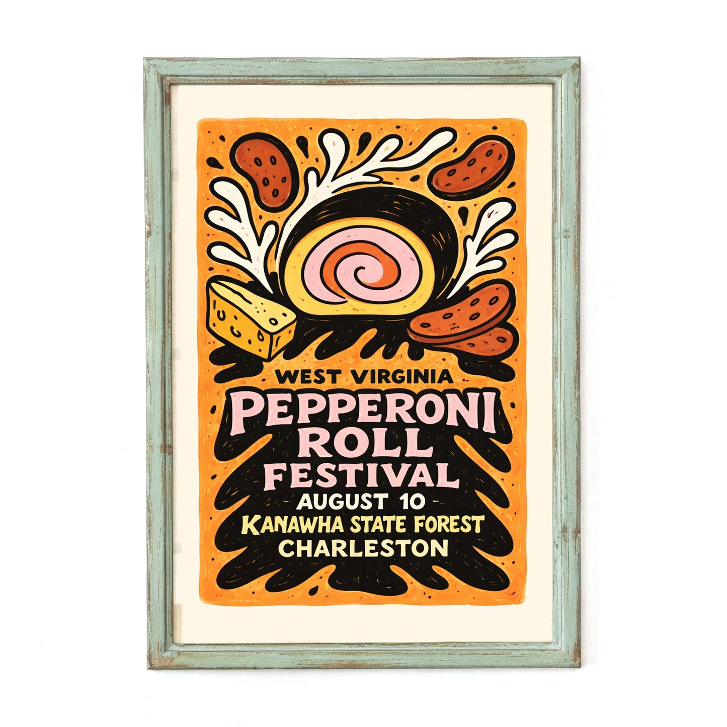 Pepperoni Roll Food Poster Art Print