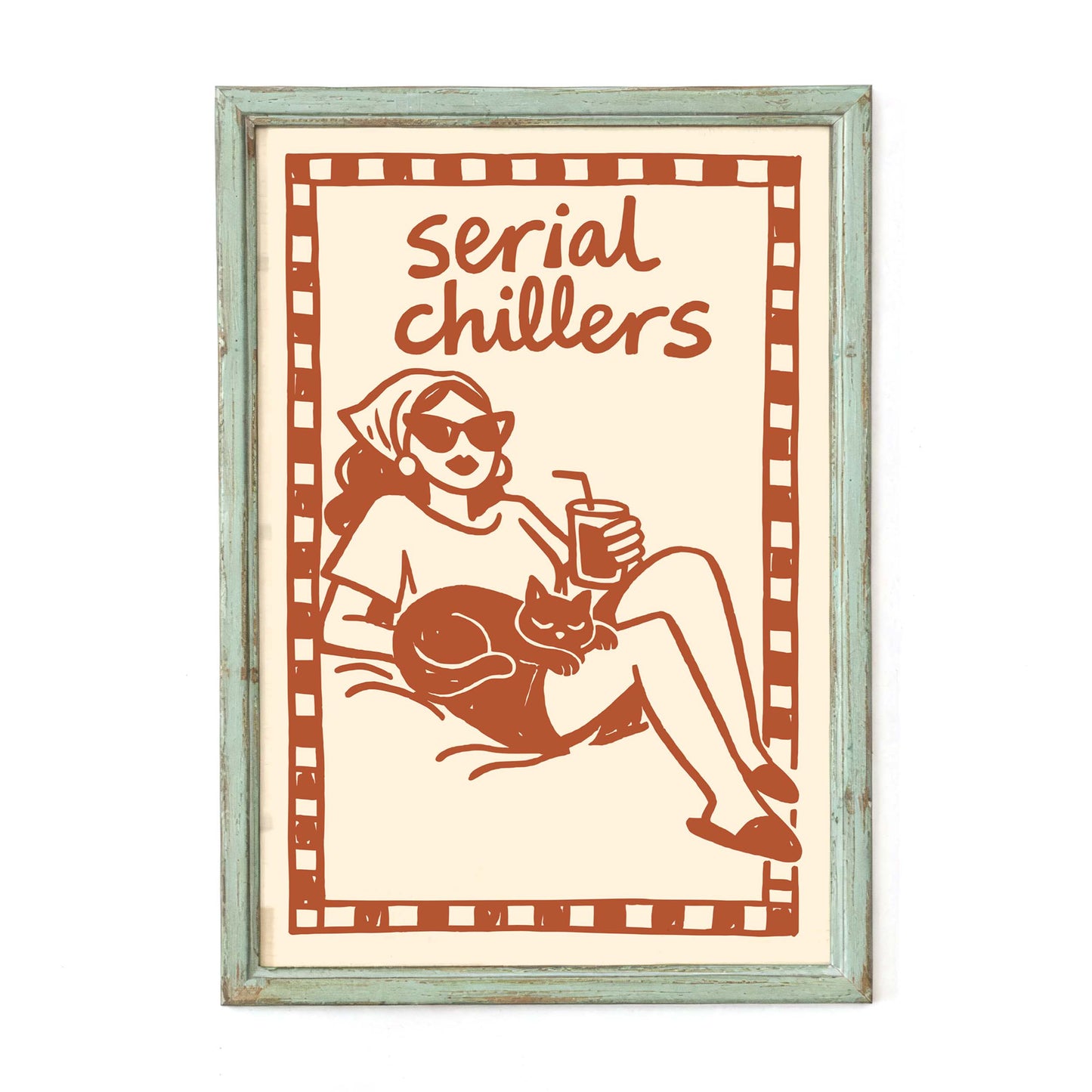 Serial Chillers Cat Poster Print