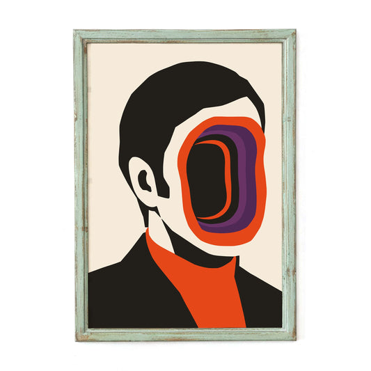 Abstract Portrait Print Living Room