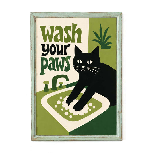 Wash Your Paws Cat Poster