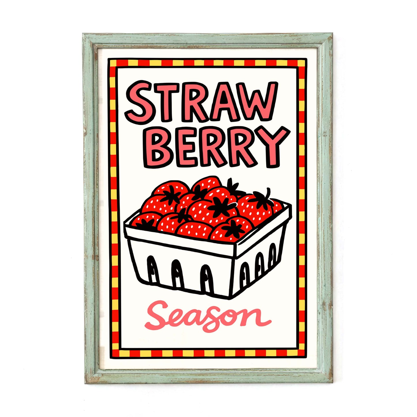 Strawberry Season Poster Wall Print