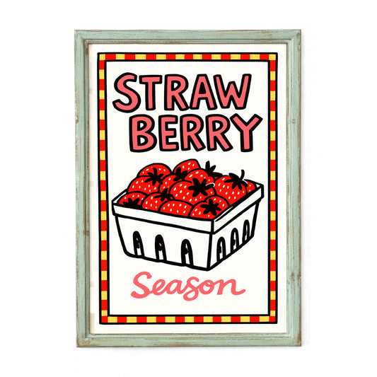 Strawberry Season Poster Wall Print