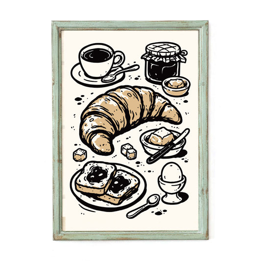 Classic Coffee and Croissant Poster