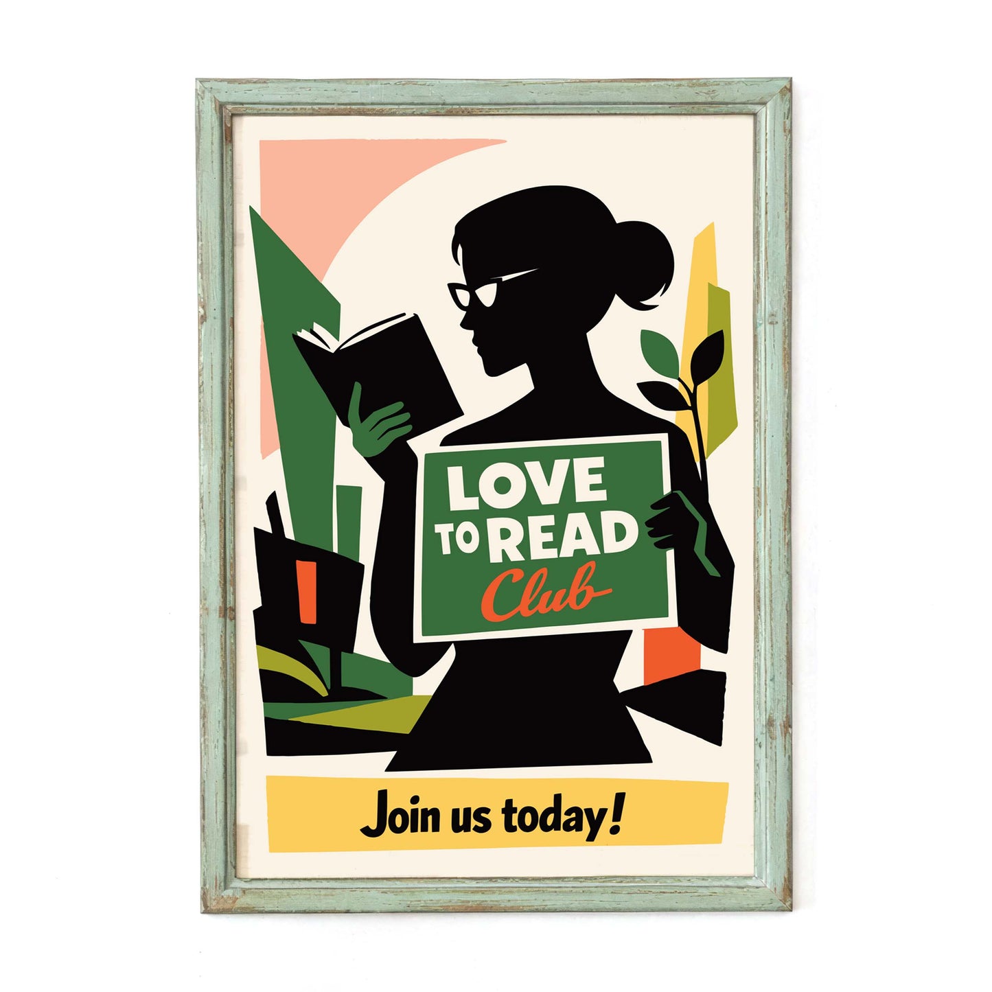 Love To Read Club Poster Wall Art