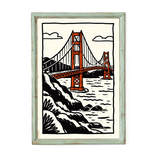 Golden Gate Bridge Illustration Poster