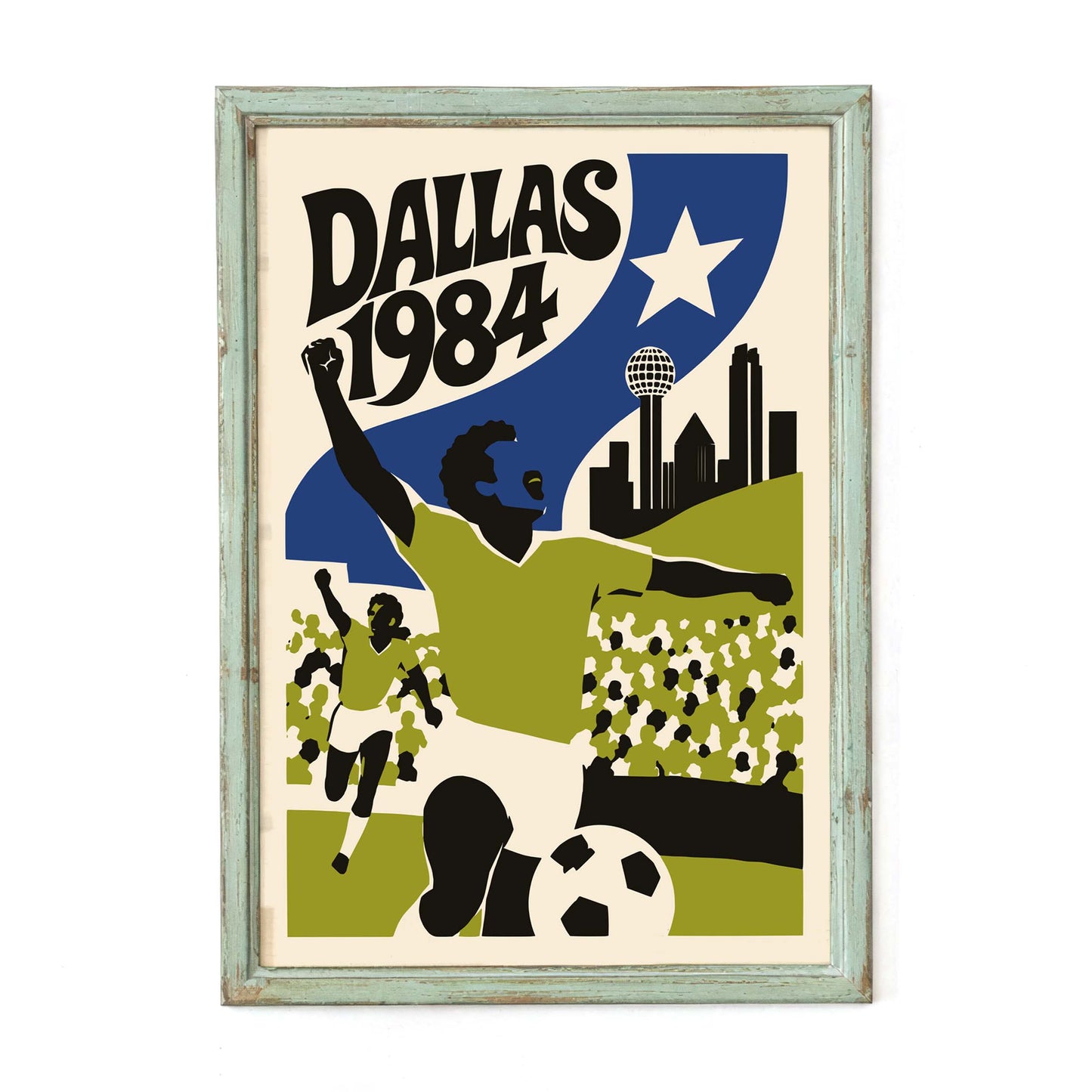 Dallas 1984 Vintage Soccer Poster Print