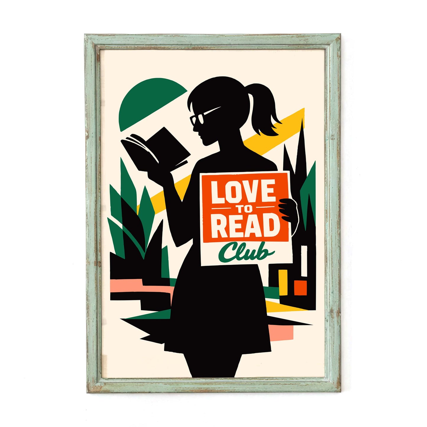 Love To Read Club Poster Wall Art