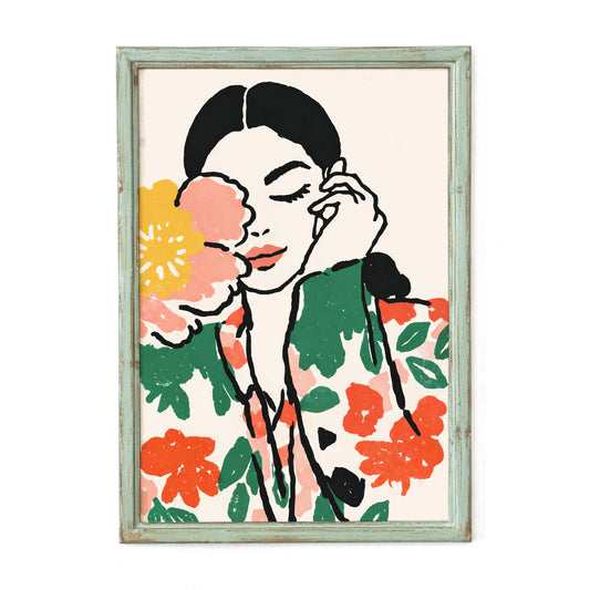 Floral Portrait Illustration Poster