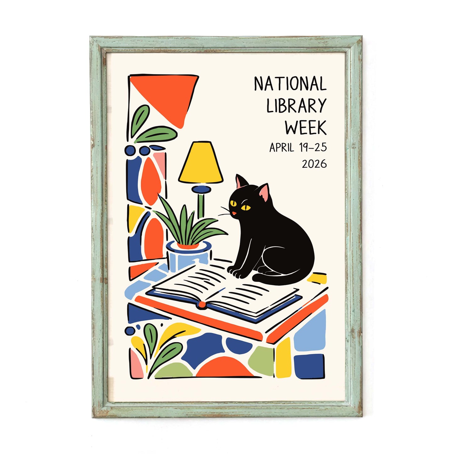 National Library Week Cat Poster