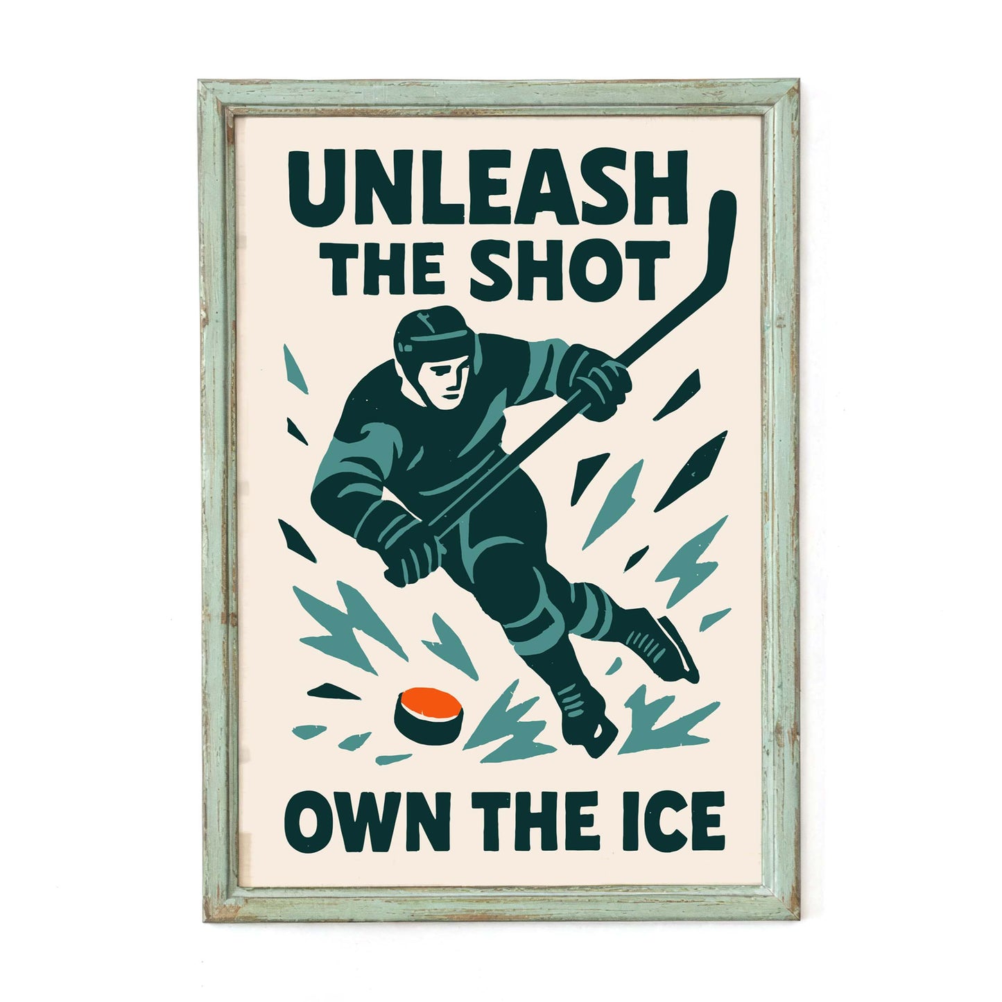 Unleash The Shot Hockey Poster