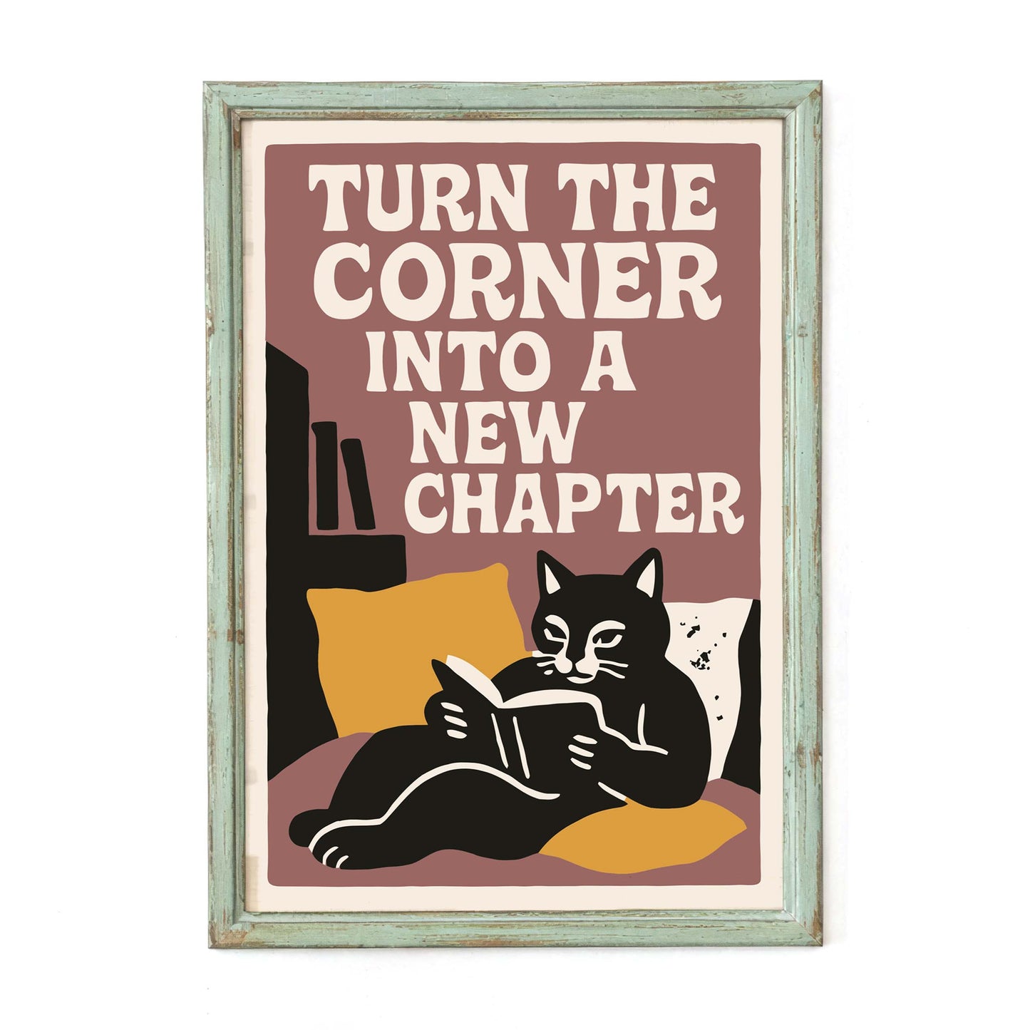 Reading Cat Quote Wall Art