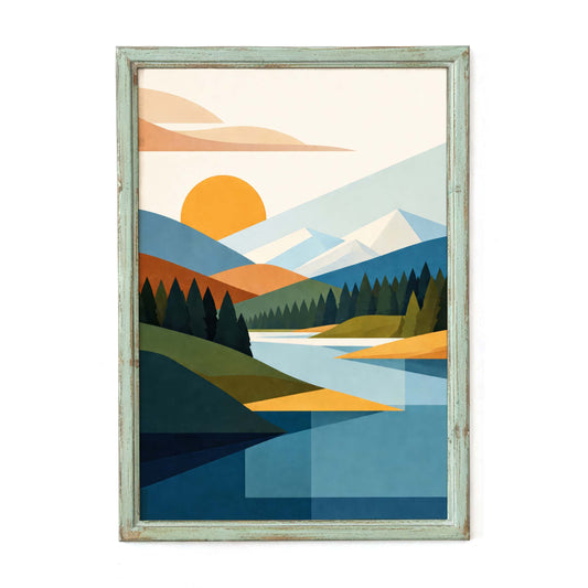 Mountain Lake Landscape Poster Print