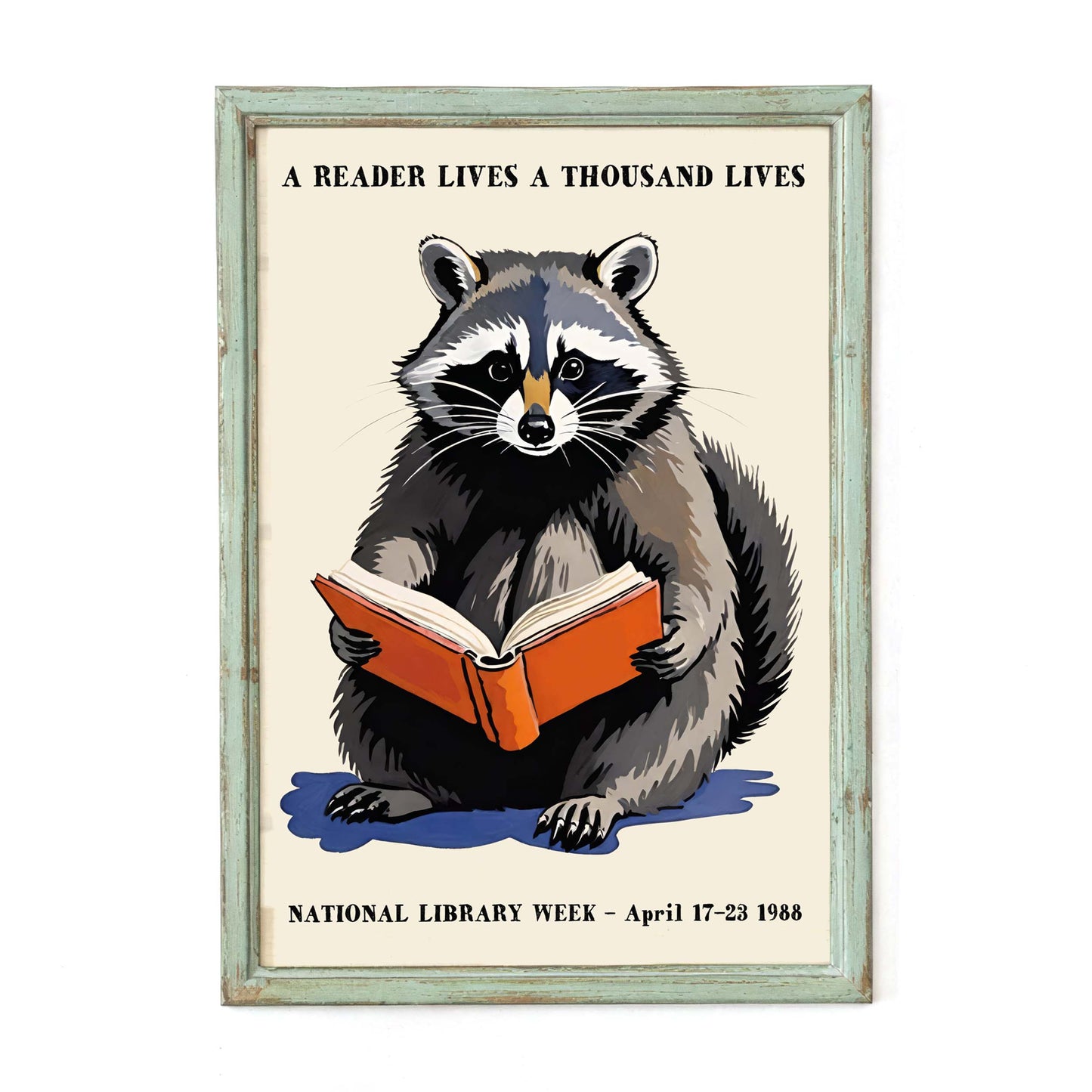 Reading Raccoon Library Week Poster
